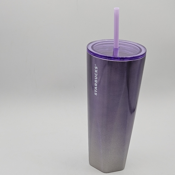 Starbucks stainless steel purple gradient to silver sparkle venti 24 oz  tumbler